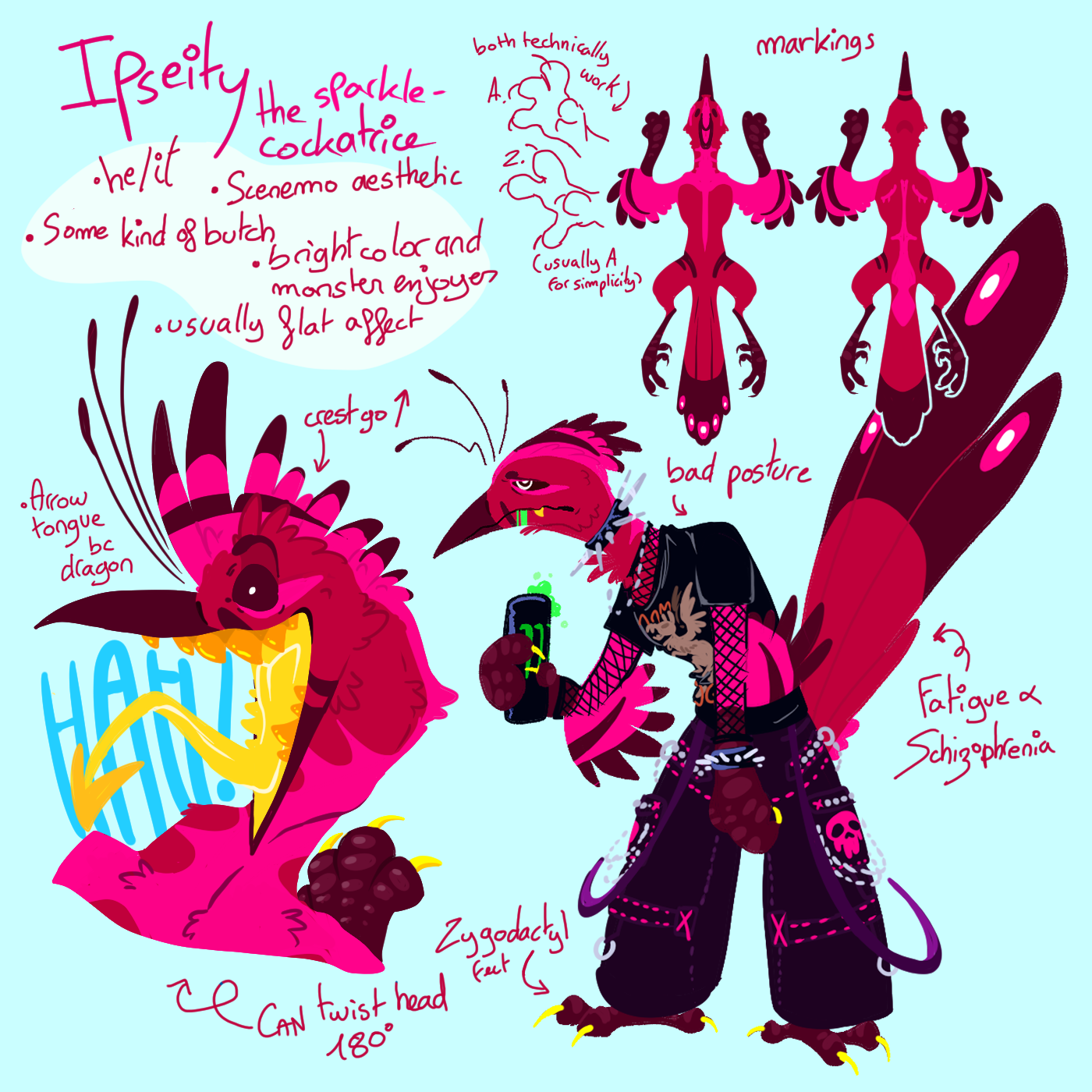 Reference sheet of ipseity, my fursona