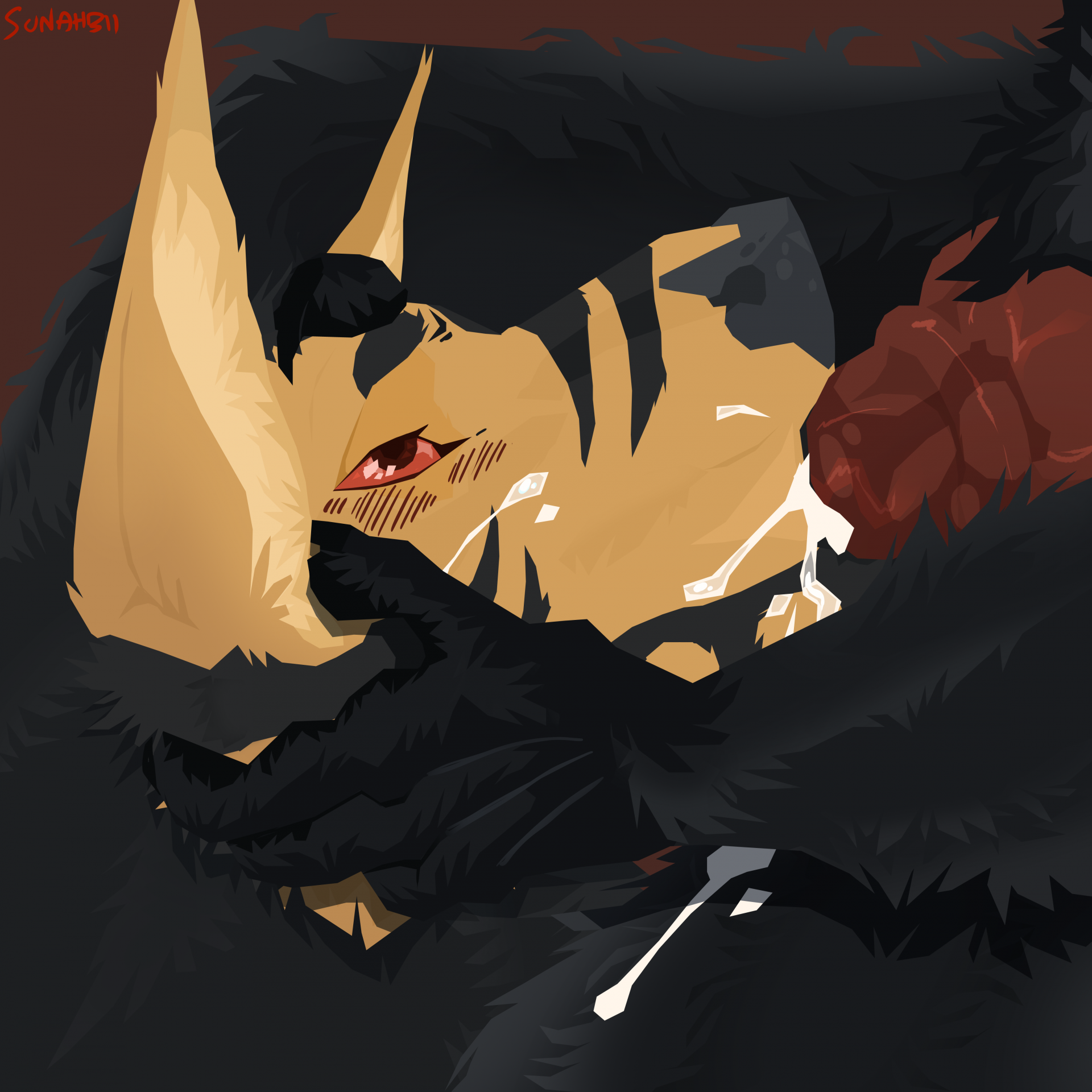 A canine furry sucks off his partner